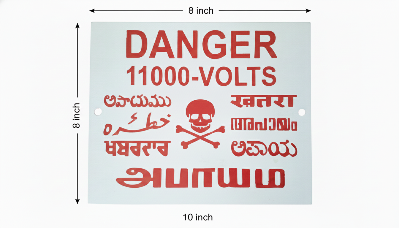 Danger Electrical Warning Sign Board, High Voltage 110000 Volts - Image 2