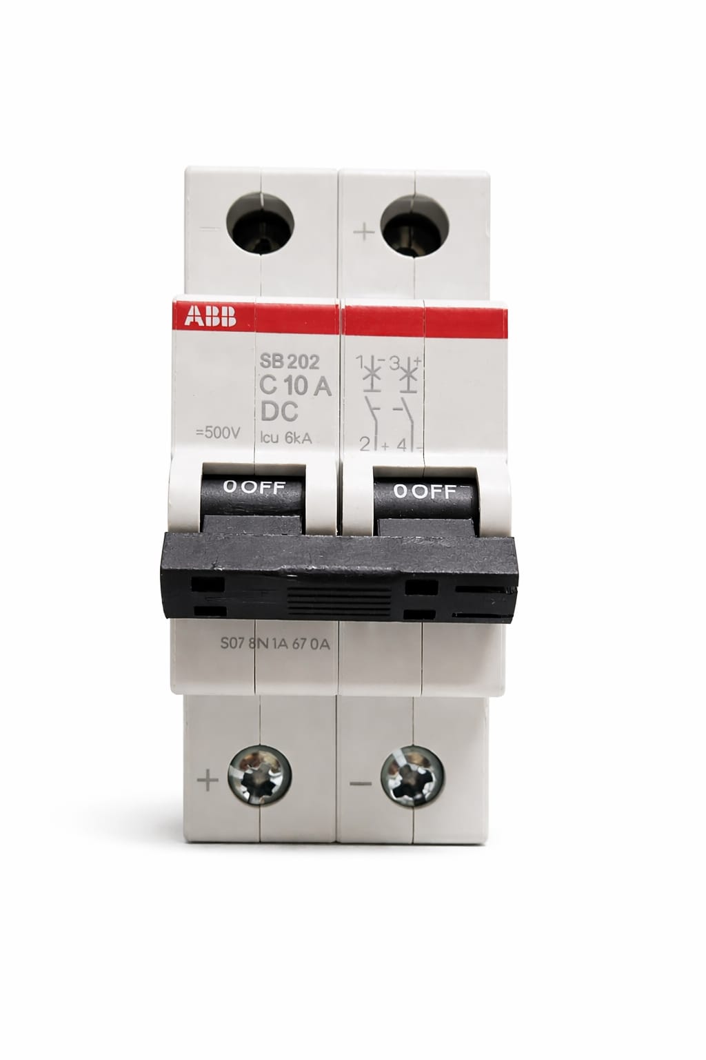 ABB-SB200-DC-MCB-10A-2-Pole-Front-View