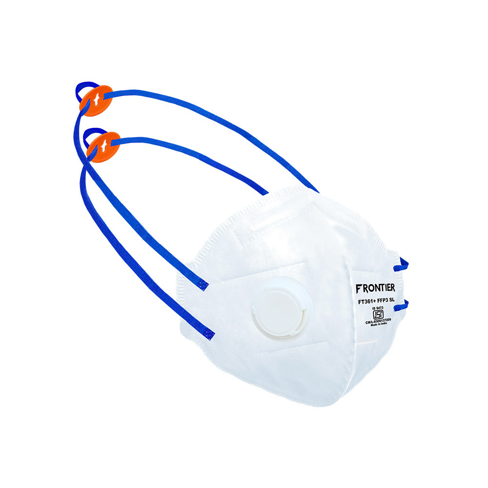 FFP3 SL Disposable Flat Fold Respirator With Head Strap And Exhalation Valve- FT361(P3)+