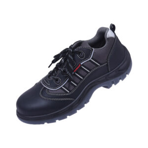 Karam FS62 black leather safety shoes supplier India