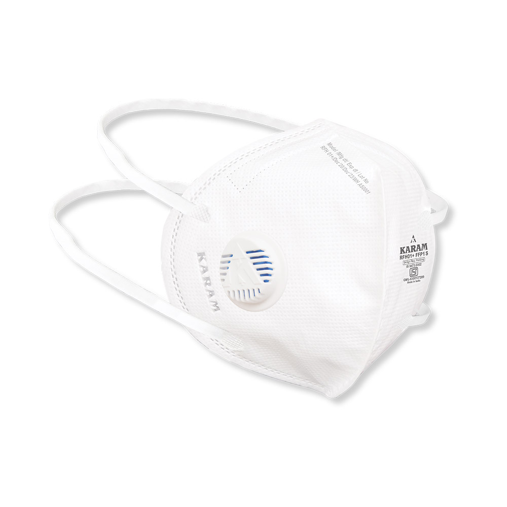 FFP1S Disposable Face Respirator with Headbands and Exhalation Valve- RFH01+