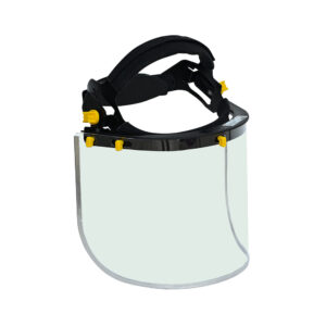 Karam clear polycarbonate face shield with ratchet type adjustable headgear for industrial safety