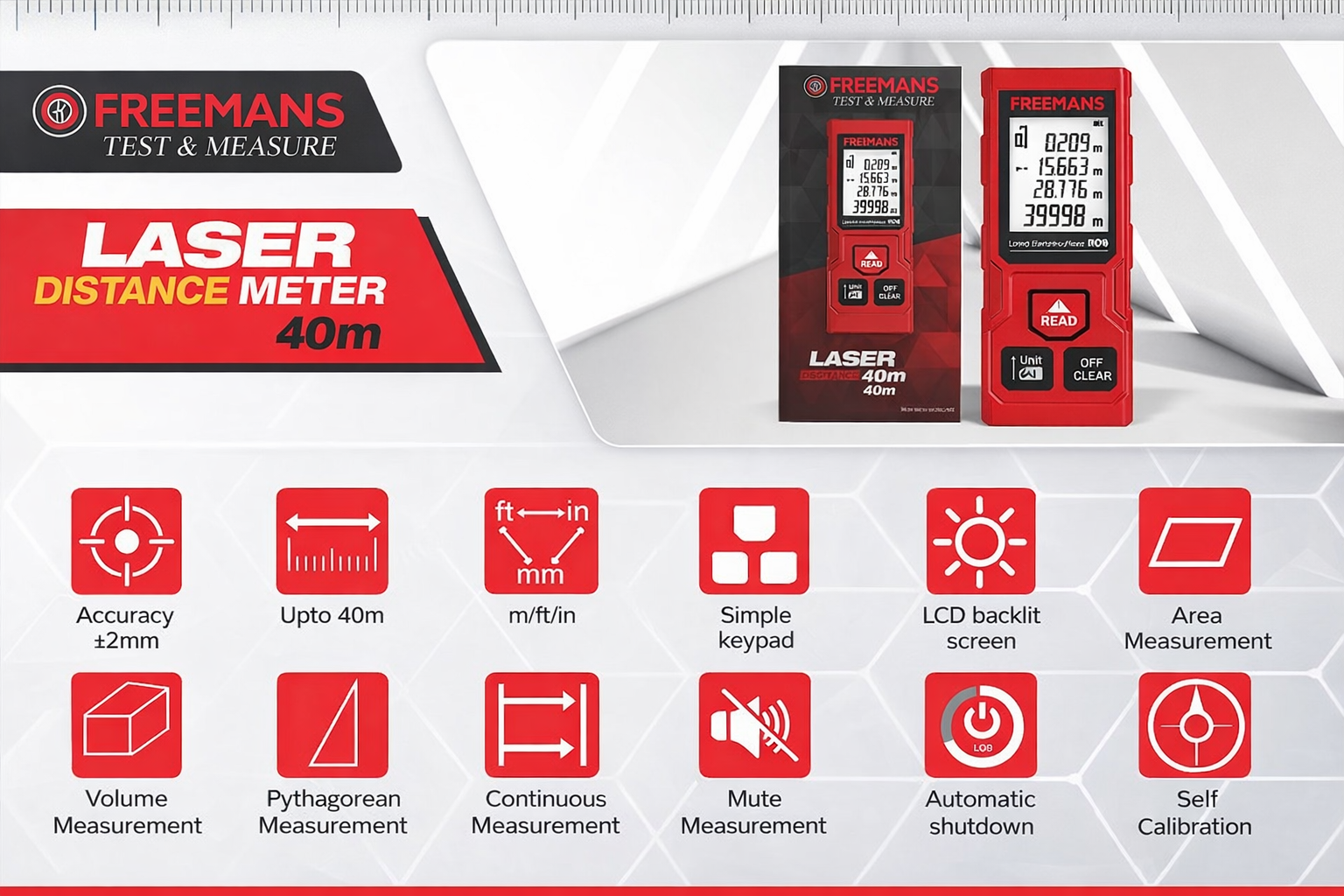 Freemans 40m ECO Laser Distance Meter