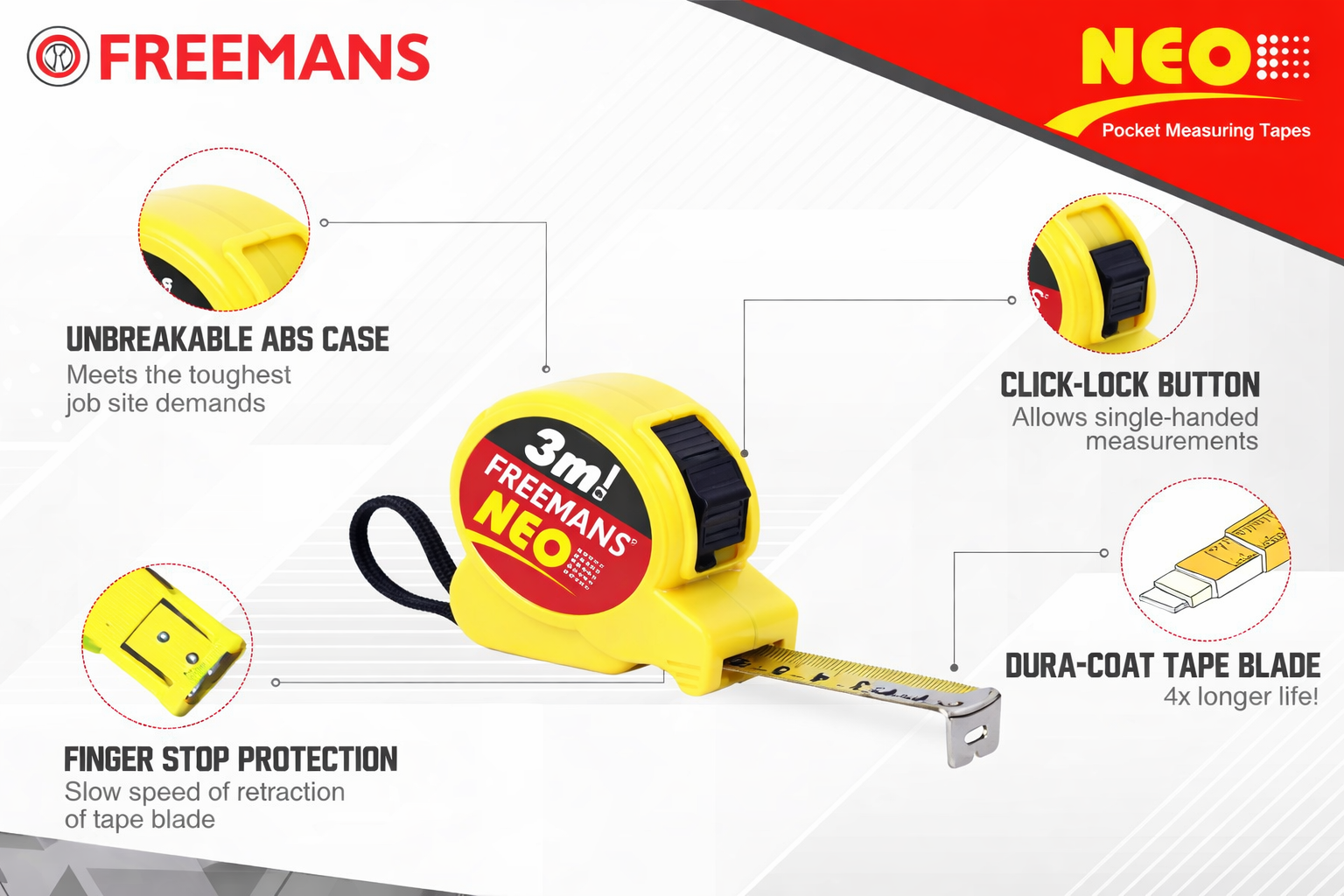 Freemans 5m NEO Measuring Tape