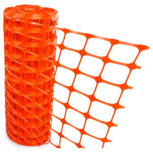 orange plastic barricading net used for construction site safety
