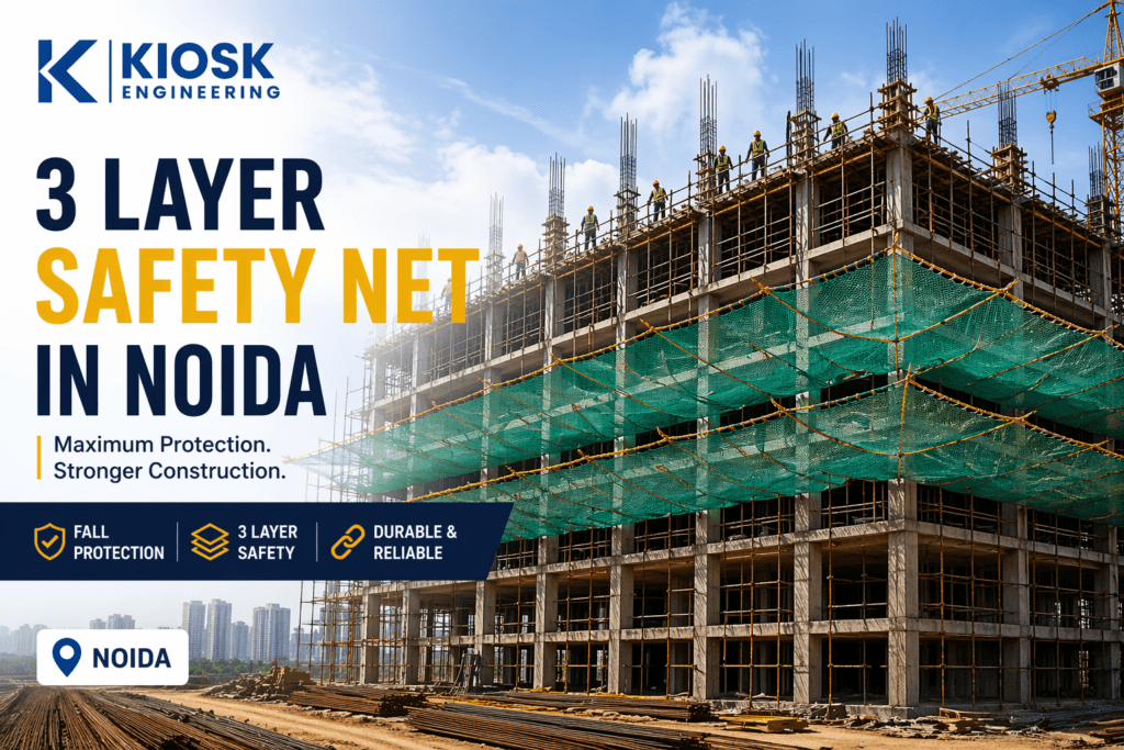 3 layer safety net for construction site
