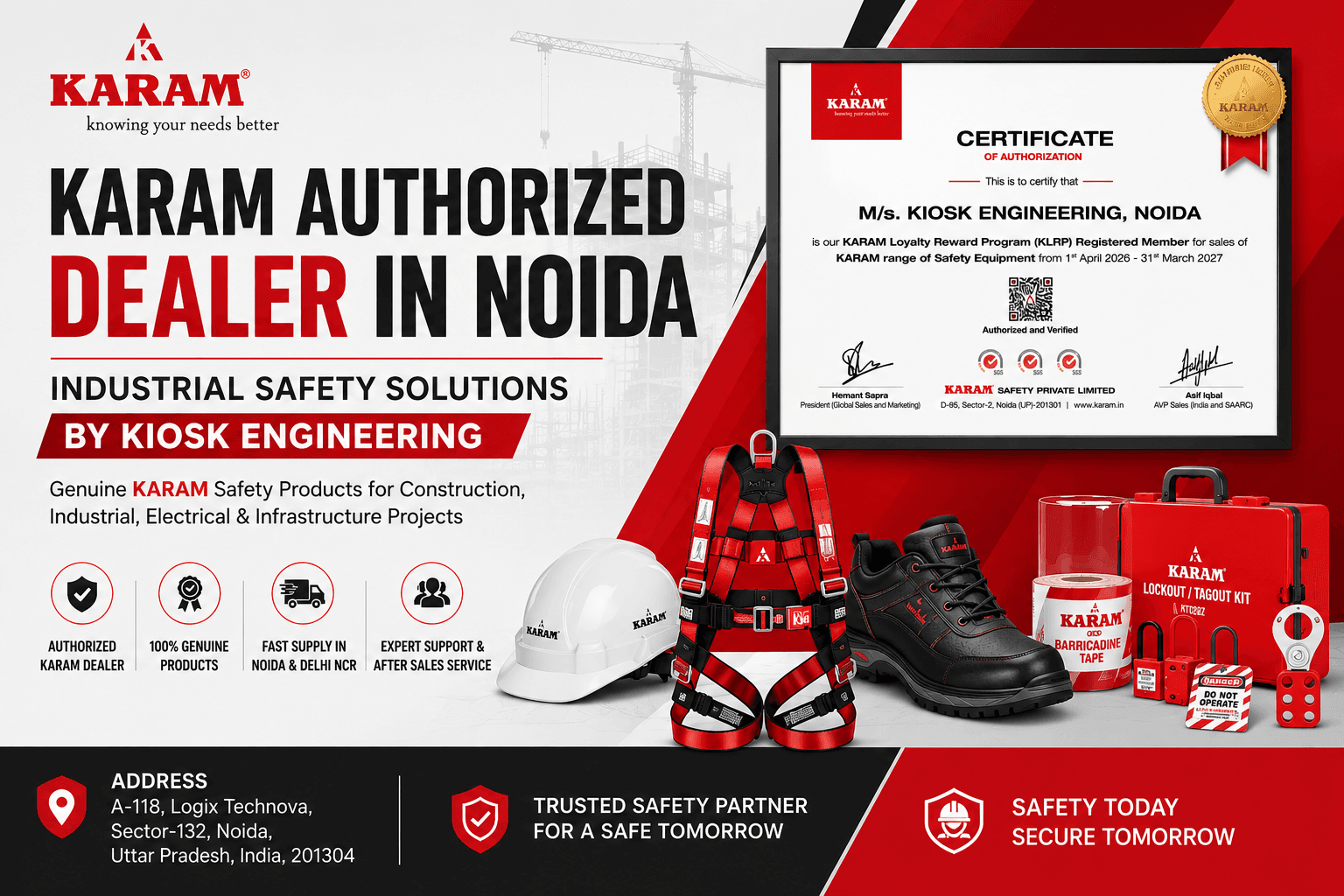 KARAM Authorized Dealer in Noida – Industrial Safety Solutions by Kiosk Engineering
